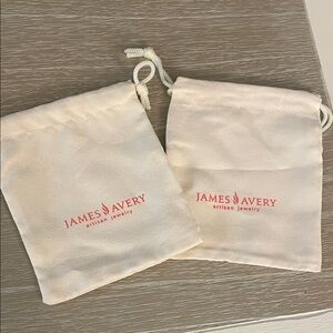2 large James Avery Cream Pouches with orange Logo
